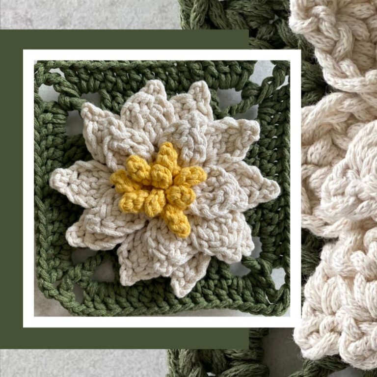 Water Lily Granny Square Crochet pattern